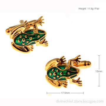 Exclusive Custom High Quality Golden Plated Mens Brass Frog Cufflinks For Gift